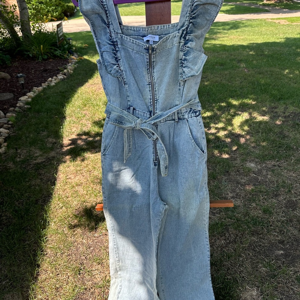 Ruffled Gilli Light Blue Denim Jumpsuit